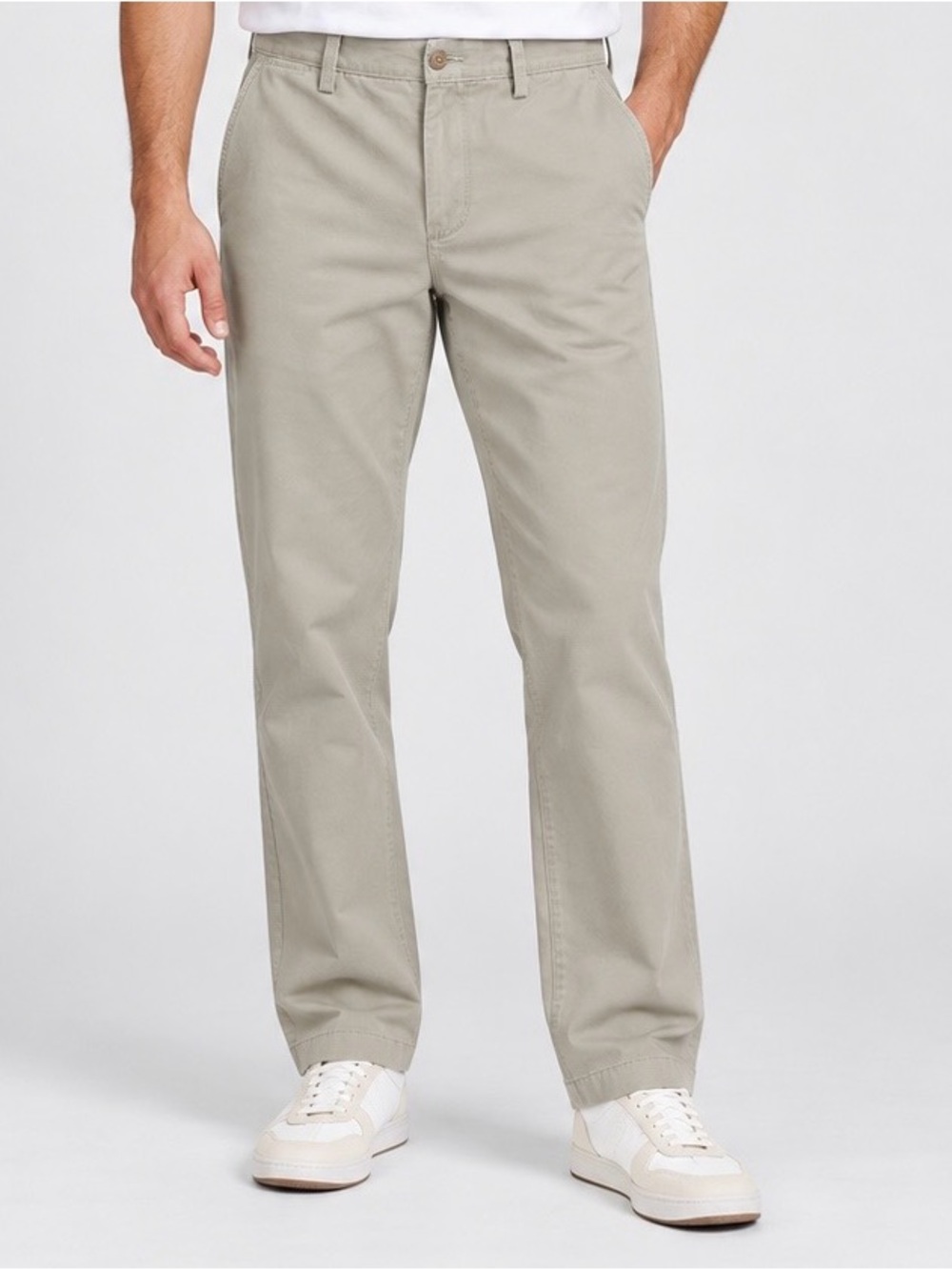 Nautica- Men's Classic Straight-Fit Pants in Light Khaki